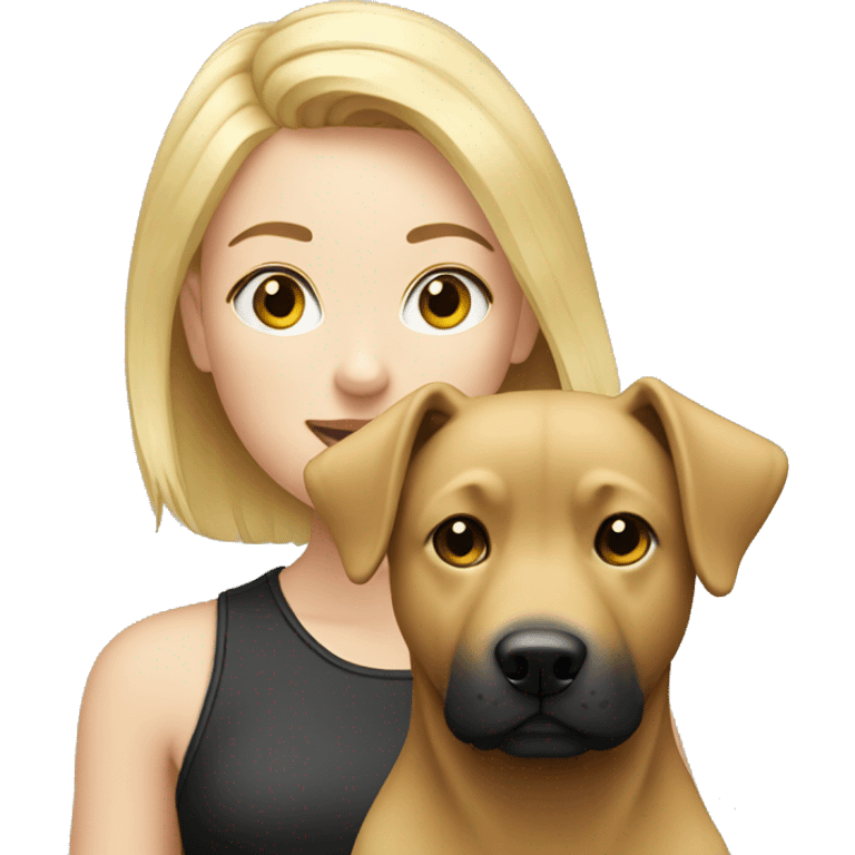 Blonde girl with black jindo dog emoji