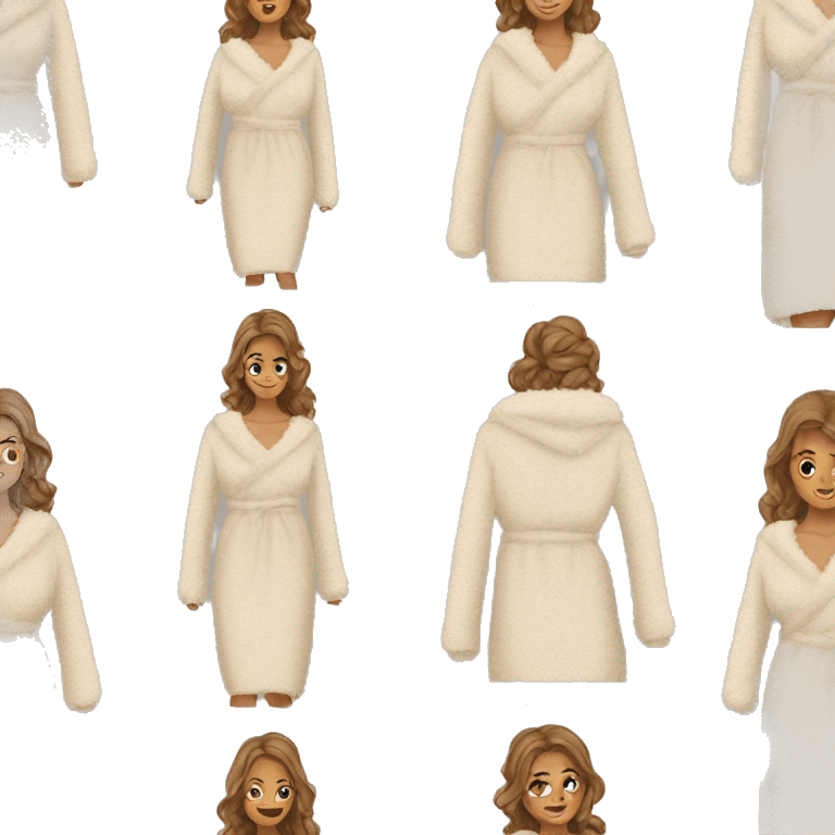 Cozy fluffy knit beige morning gown emoji