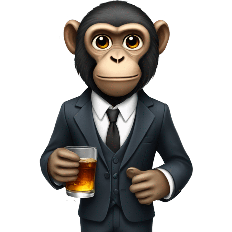 Monkey in a suit drinking whiskey  emoji