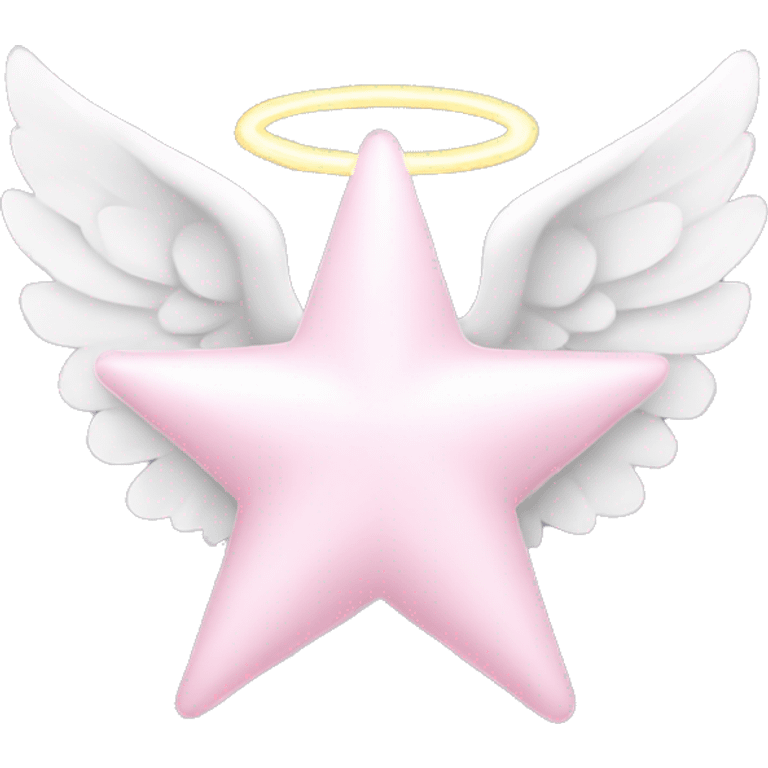 Light pink star with white angel wings emoji