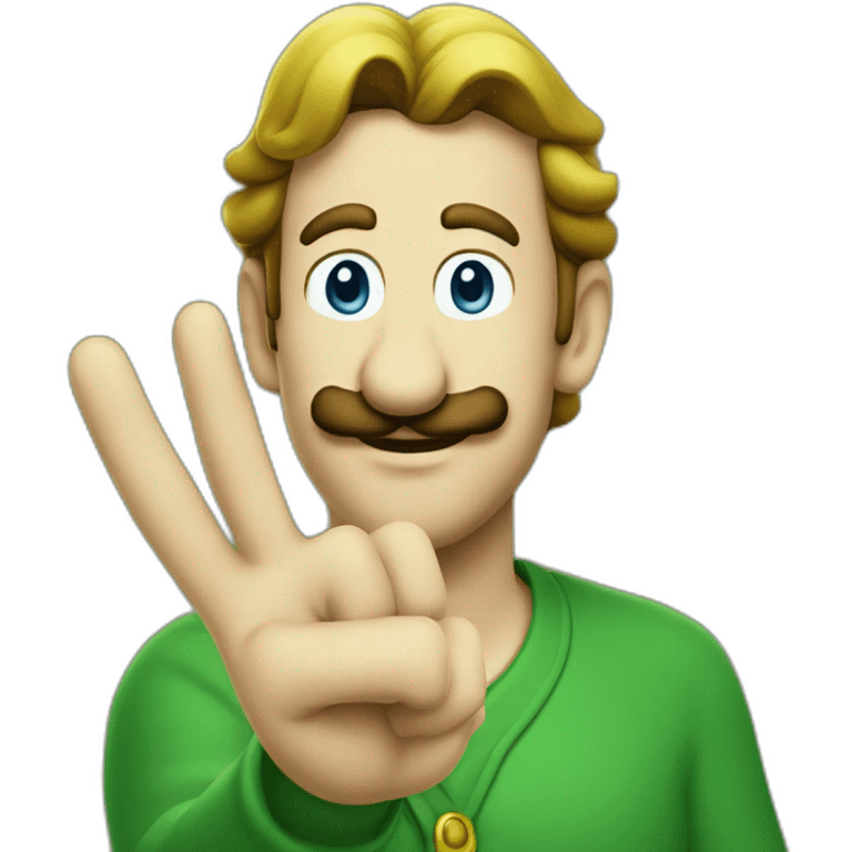 Luigi peace sign emoji