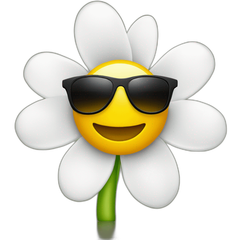 Schöne Blume mit Sonnenbrille  emoji