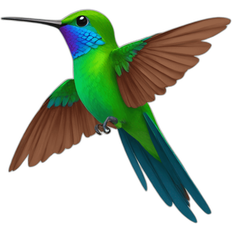 Colibrí de colores volando emoji