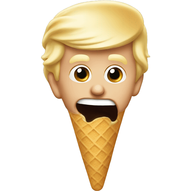 Trump eating ice cream emoji