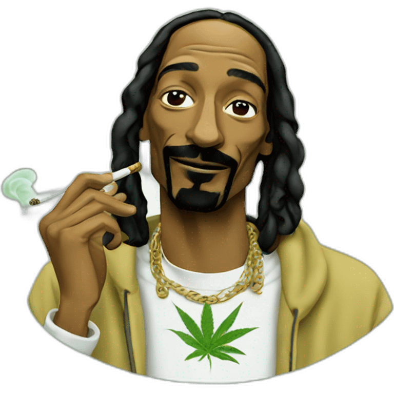 Snoop Dogg smoking weed emoji