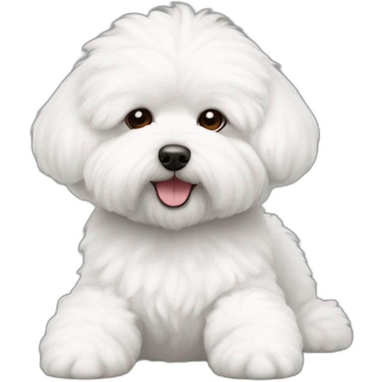 fluffy bichon frise laying down emoji