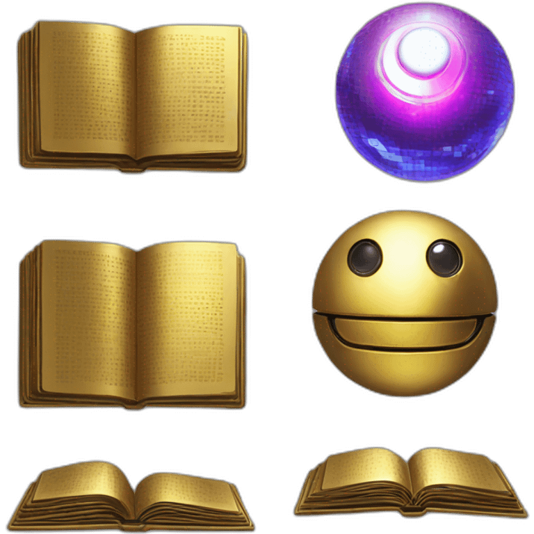 Pixel Legendary Book Cyberpunk Pokemon Pokeball Gold Shiny Glow emoji