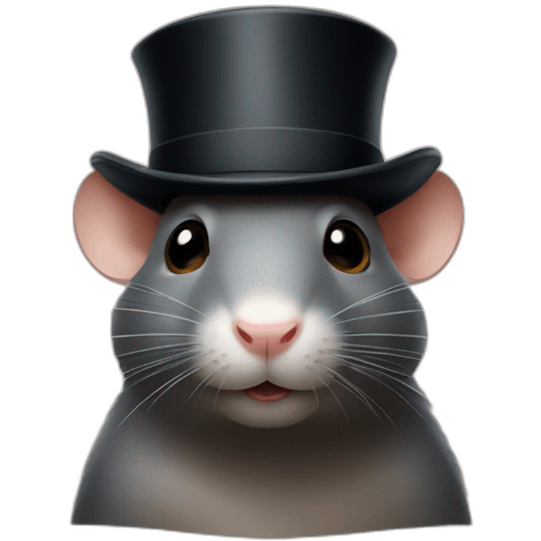 front facing rats face wearing a bowler hat emoji