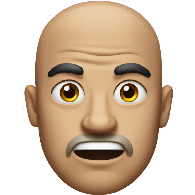 angry bald man with big frown lines emoji