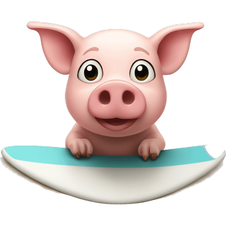 Pig on a surfboard emoji