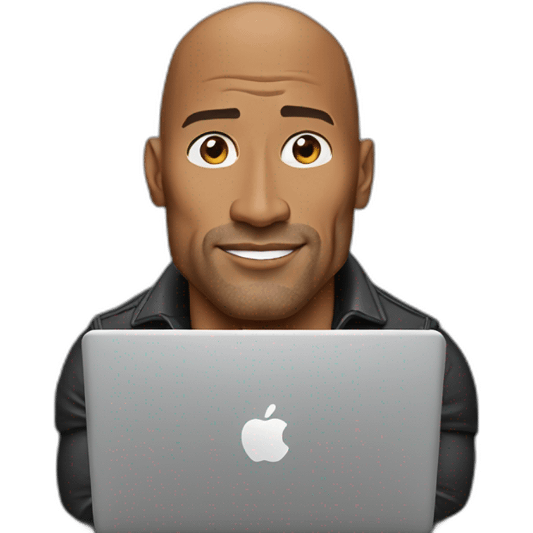 Dwayne johnson with laptop emoji