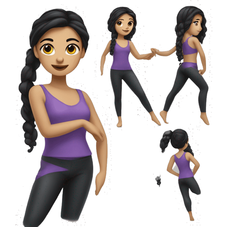 Italian girl with black hair in dance clothing  emoji