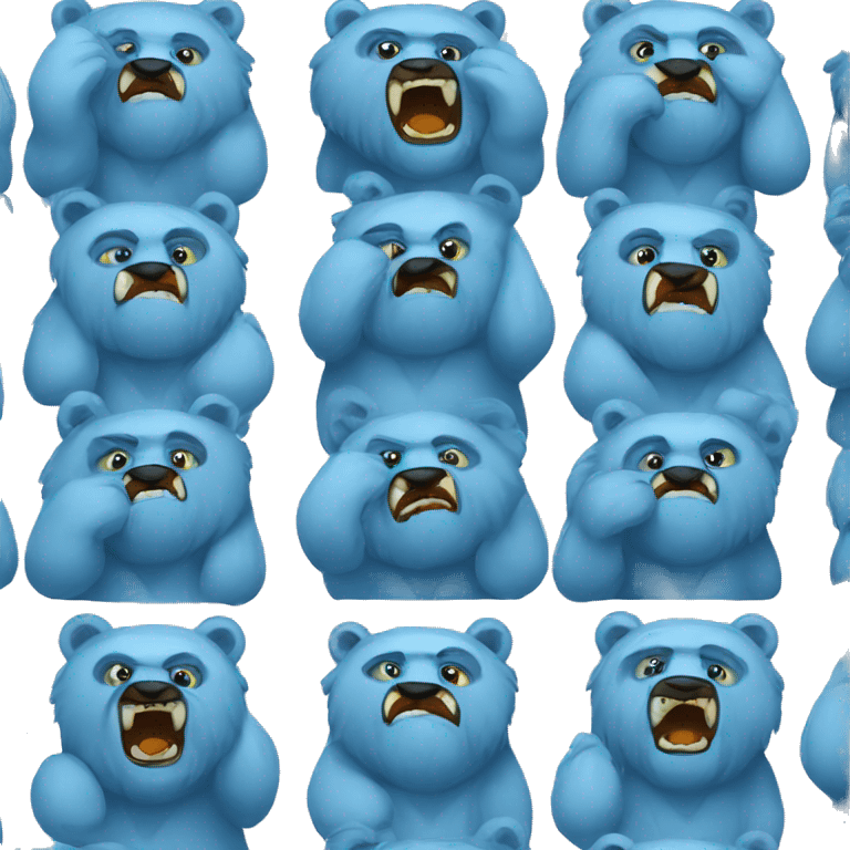 Angry blue bears  emoji