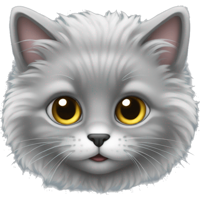 grey fluffy baby cat  emoji