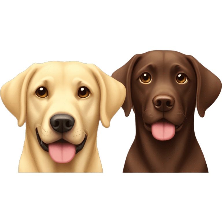 Yellow lab and chocolate lab together emoji