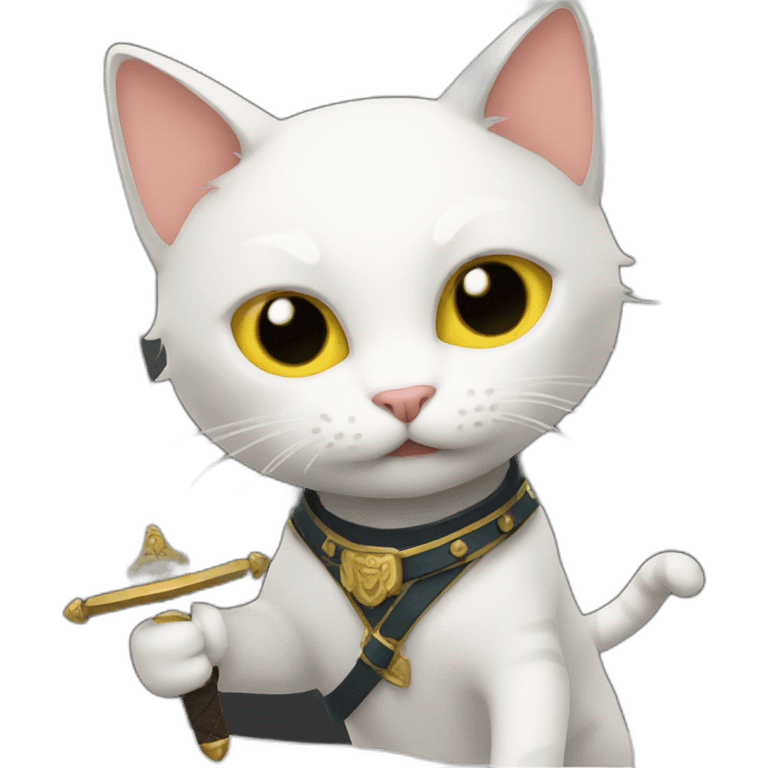 Cat with sword emoji