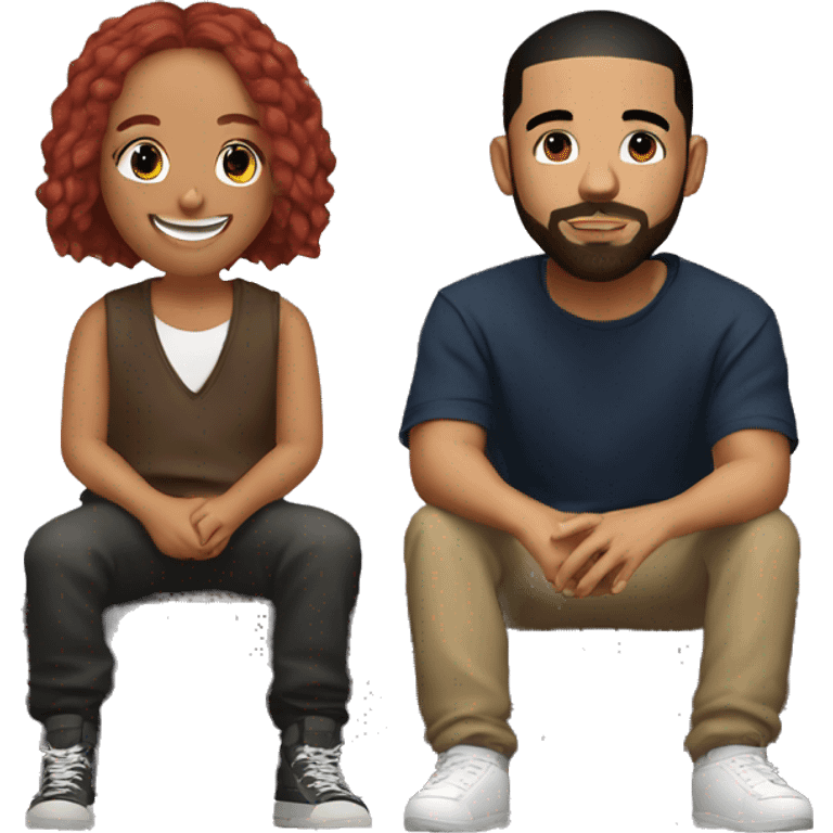 drake and kendrick lamar sitting next to eachother emoji