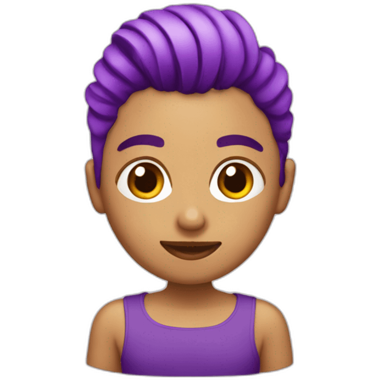 Peluquera con pelo corto morado emoji