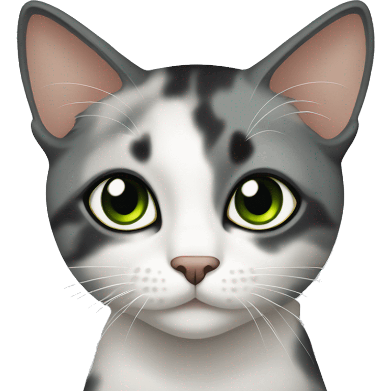 Dilute calico cat with green eyes emoji