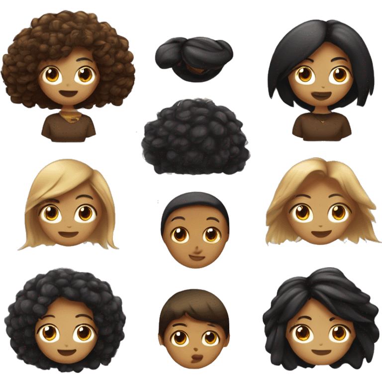 Chica morocha de pelo liso y un ojo negro y otro marrón  emoji