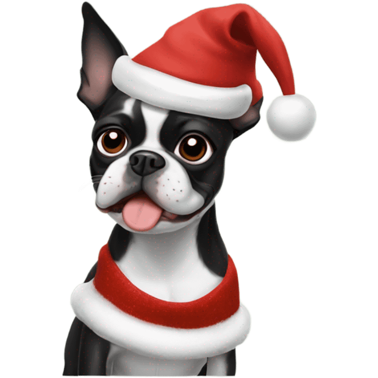 Boston terrier Christmas  emoji