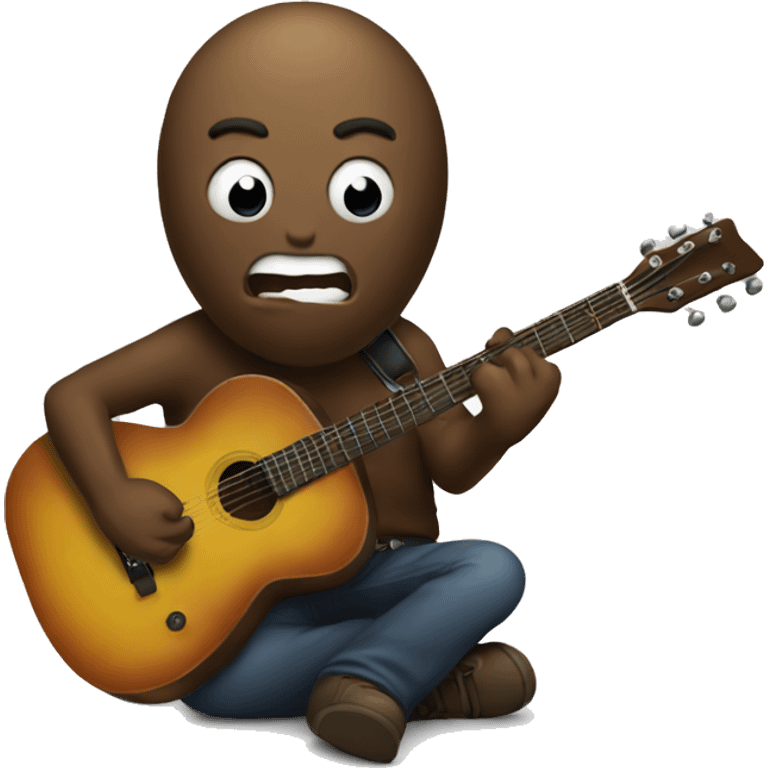 A turd playing guitar  emoji