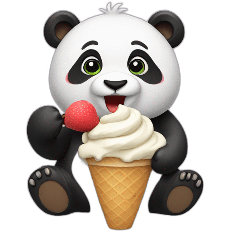 Panda eating ice cream emoji