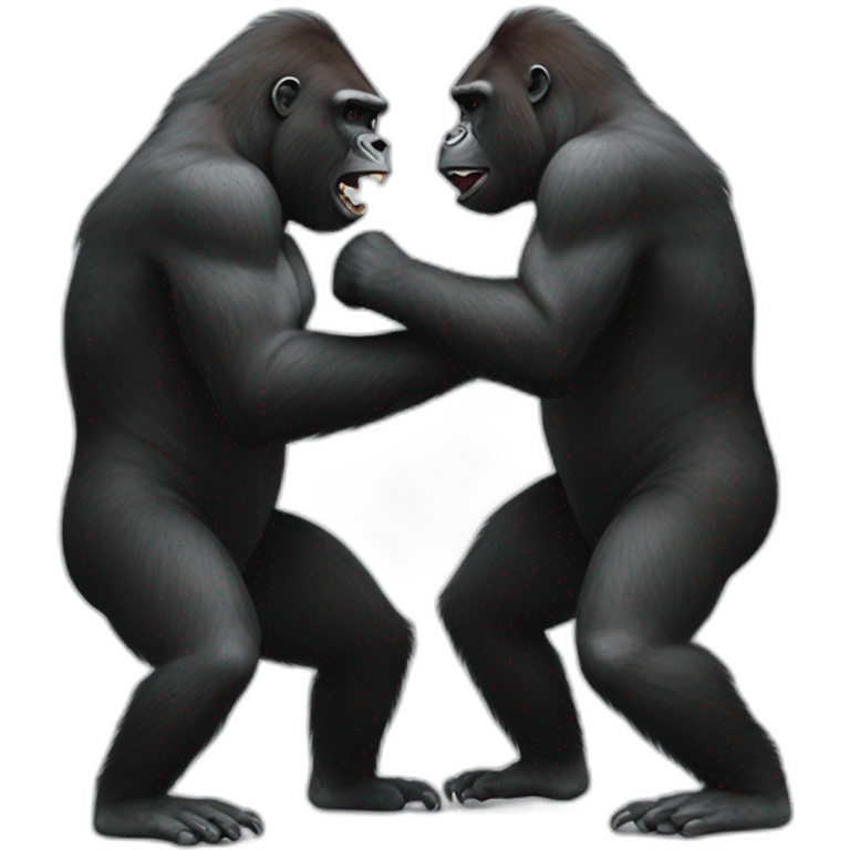 Two Gorillas fighting emoji