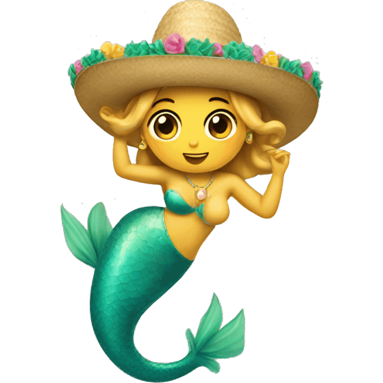 Sirena con sombrero  emoji