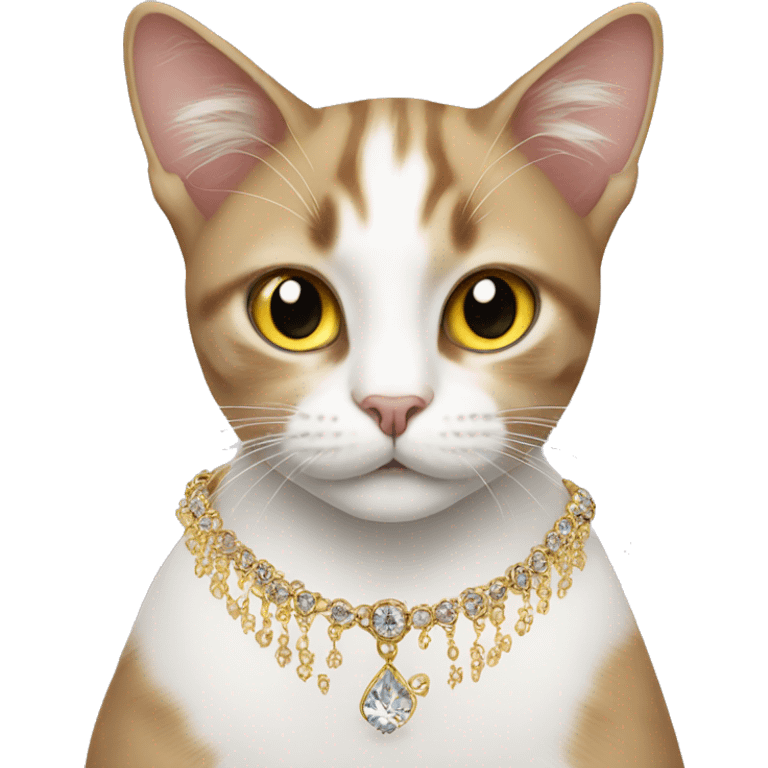 Cat with jewellery earrings  emoji