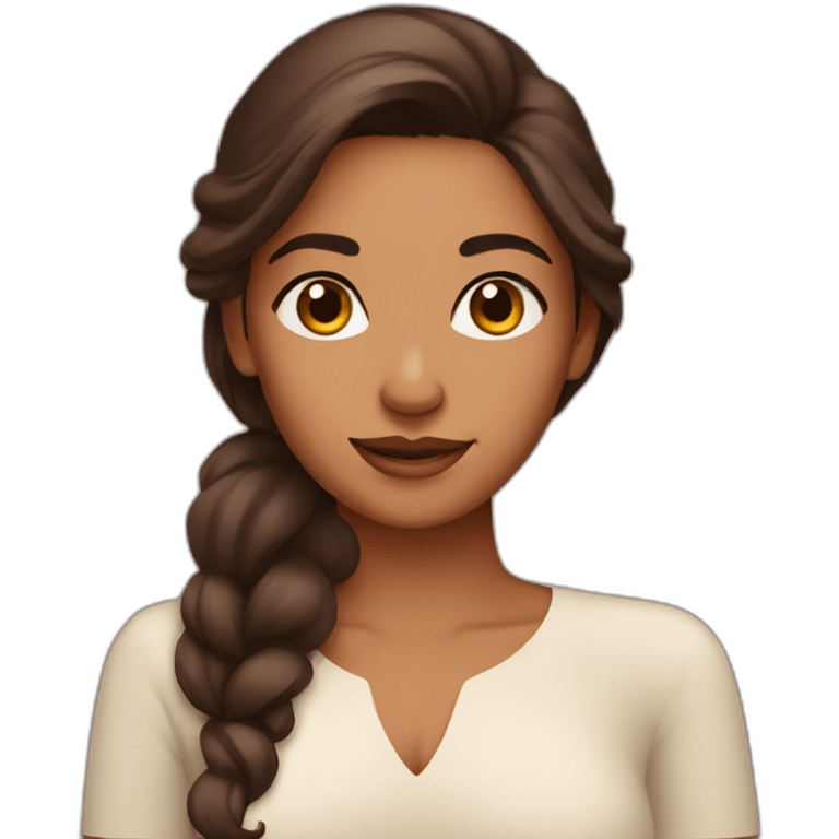 Indian woman brown hair loves skincare emoji