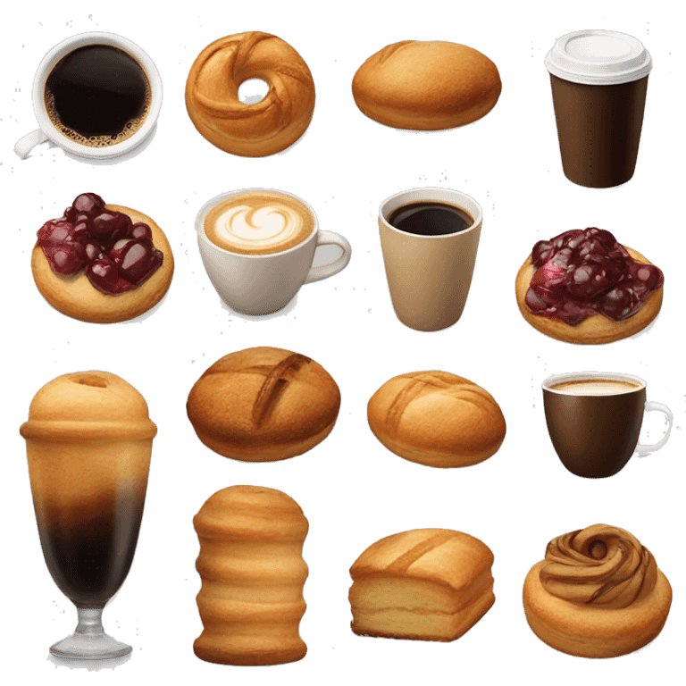 Coffee and pastries emoji