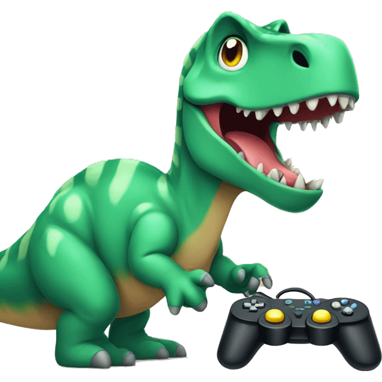 Dinosaur playing video games  emoji