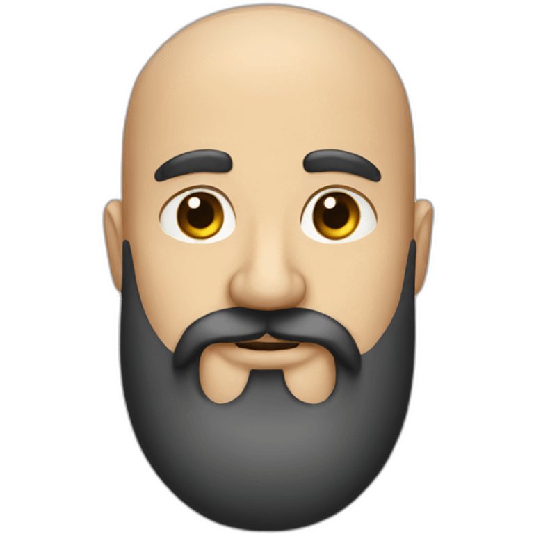 one bald man with moustache and long black beard emoji