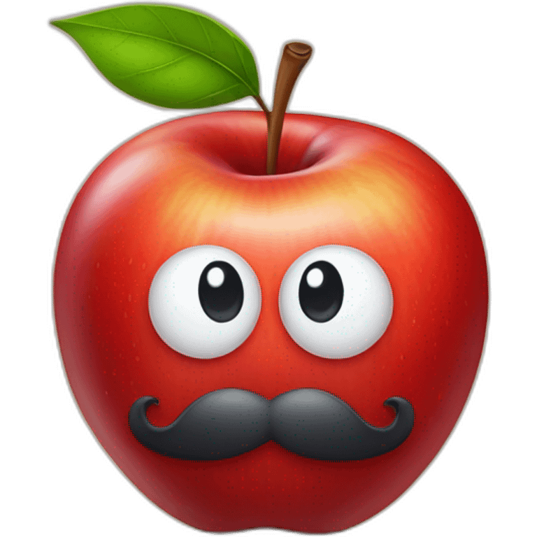 red apple with monocle emoji