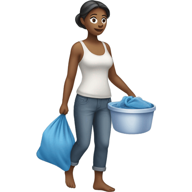 Woman carrying washing emoji