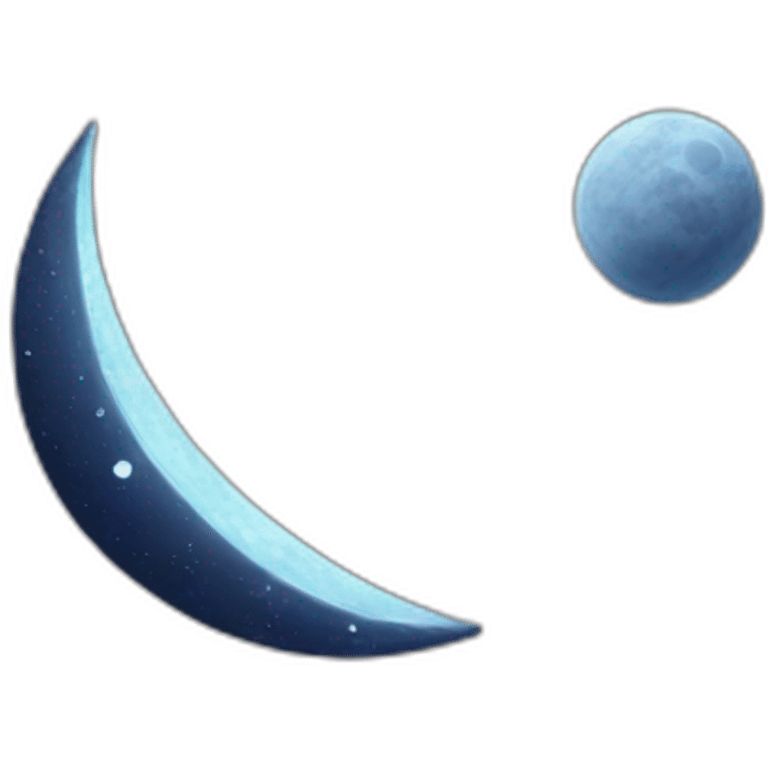 Crescent moon and satellite emoji