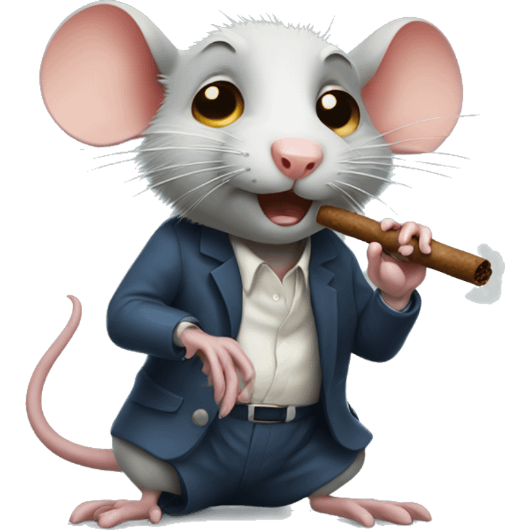 Rat smoking a cigar with broken leg emoji