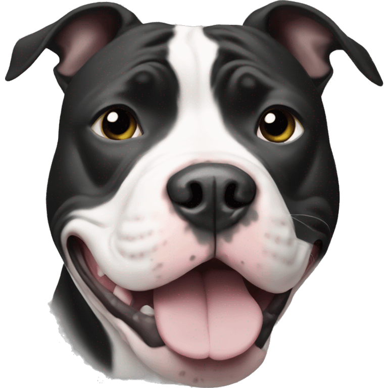 Black and white pitbull face  emoji