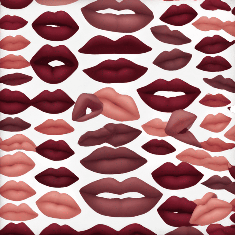 Burgundy lips kiss emoji