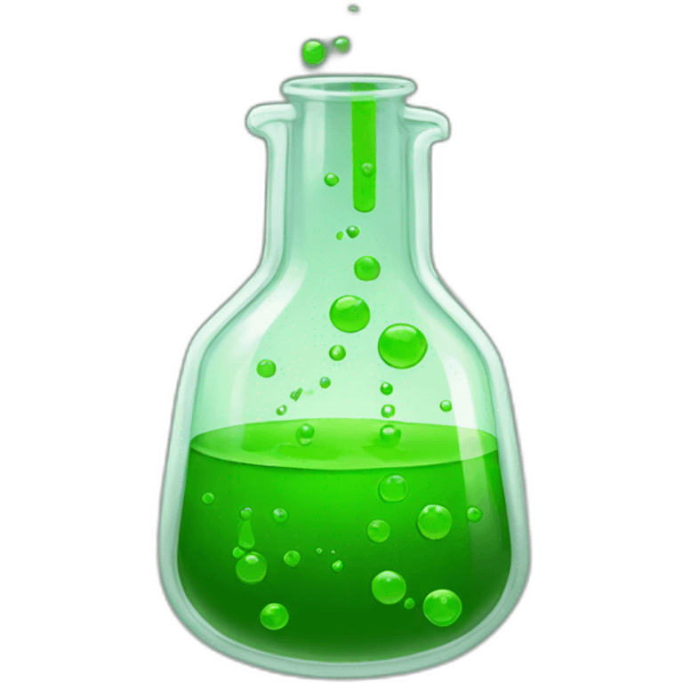 green laboratory flask, dirt on glass emoji