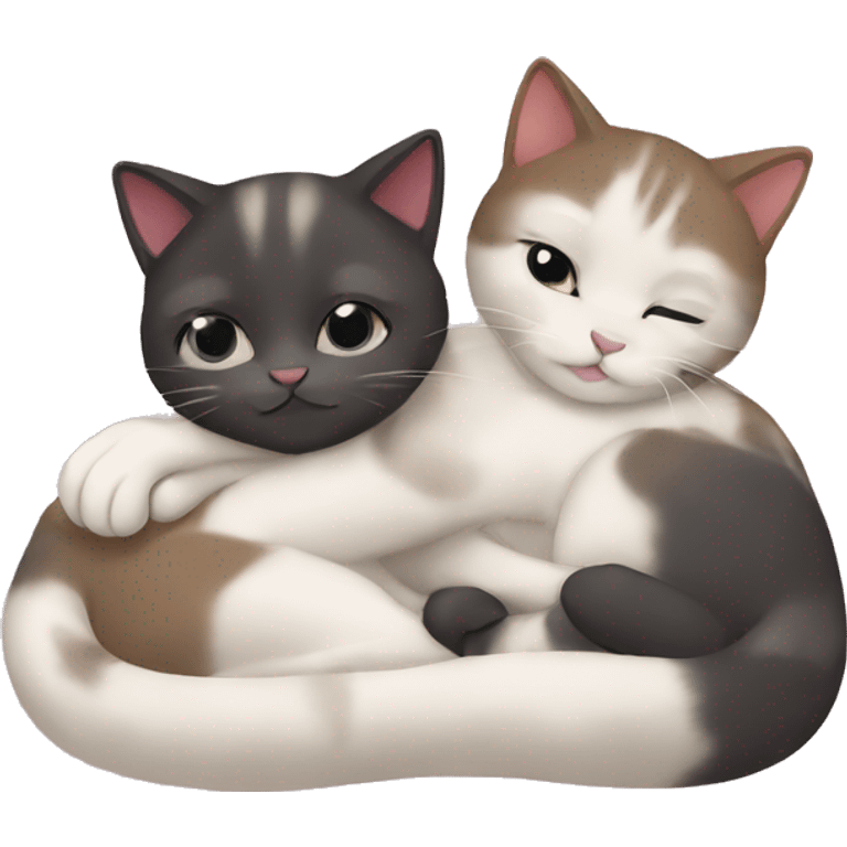 cuddling cats emoji