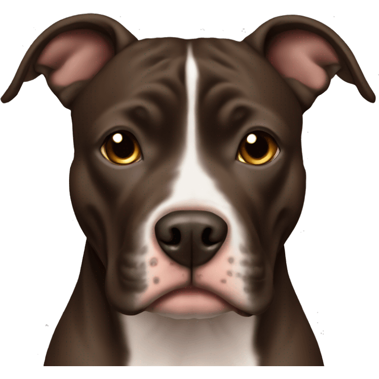 Dark brown american pitbull terrier with light brown eyes emoji