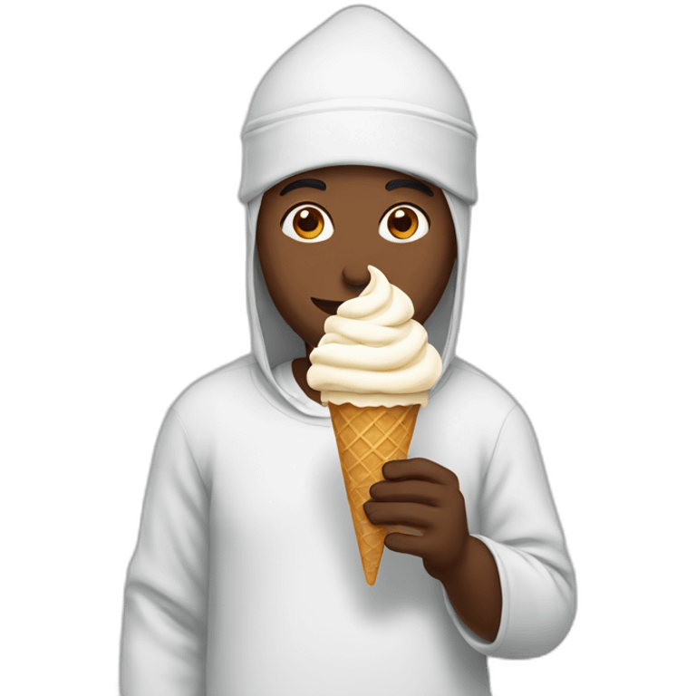 Muslim eating ice cream emoji