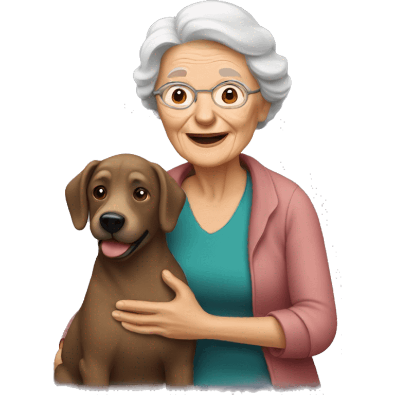 Old women with dog emoji