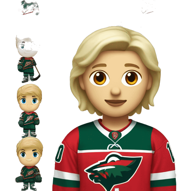 Minnesota wild hockey player with jersey with short blonde hair ￼ emoji