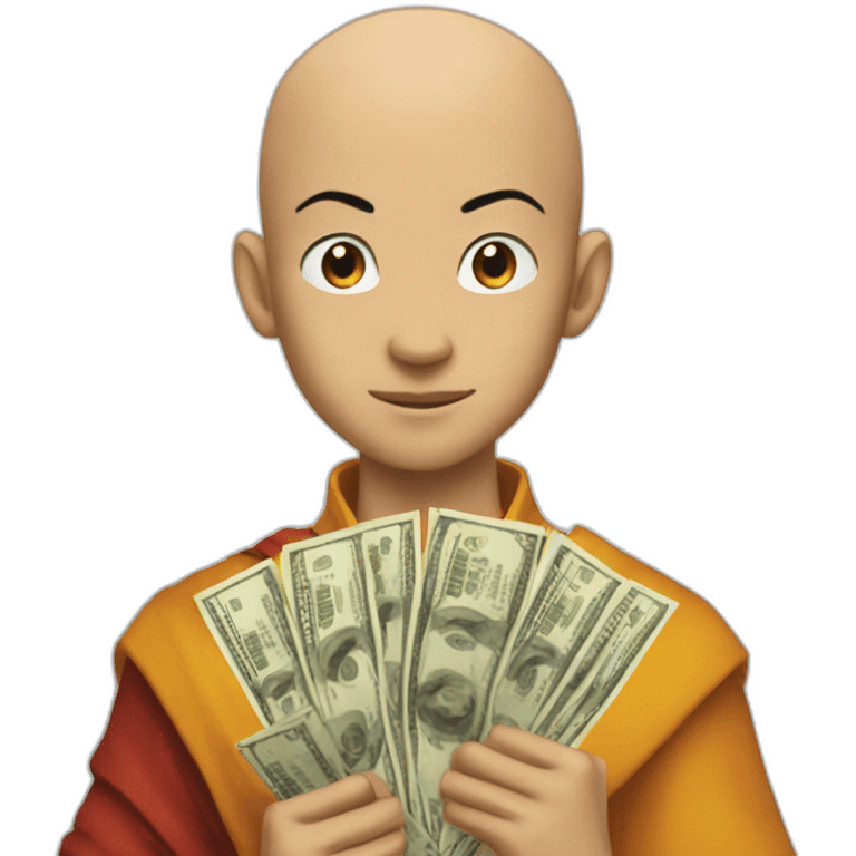 Aang with money emoji