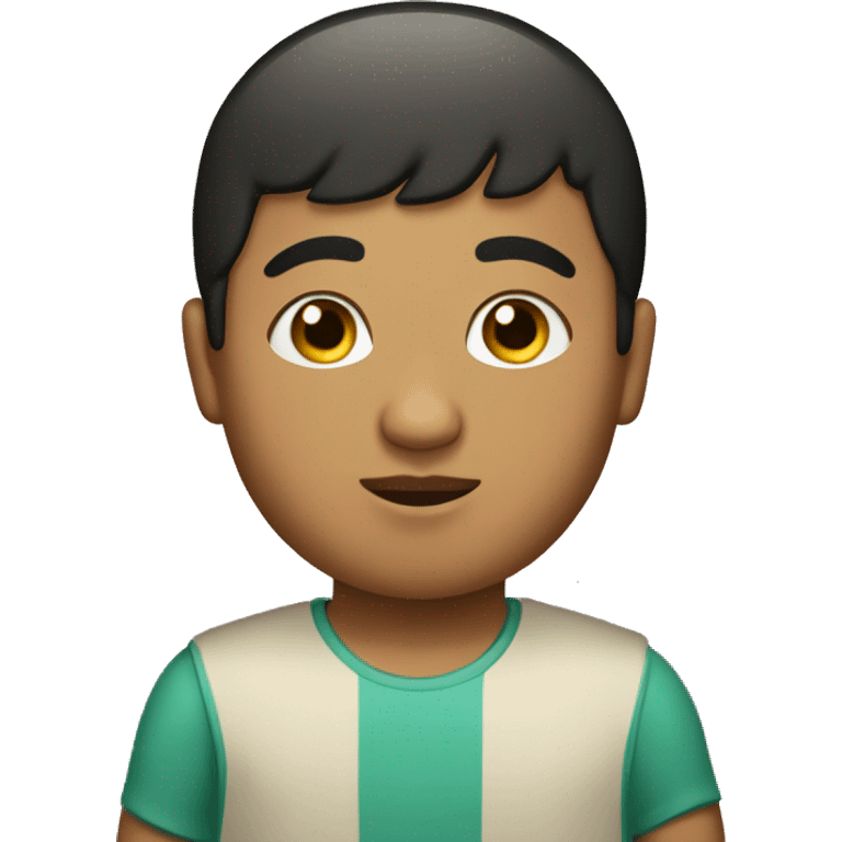 Chubby Arab boy with bowl cut and tanned skin emoji