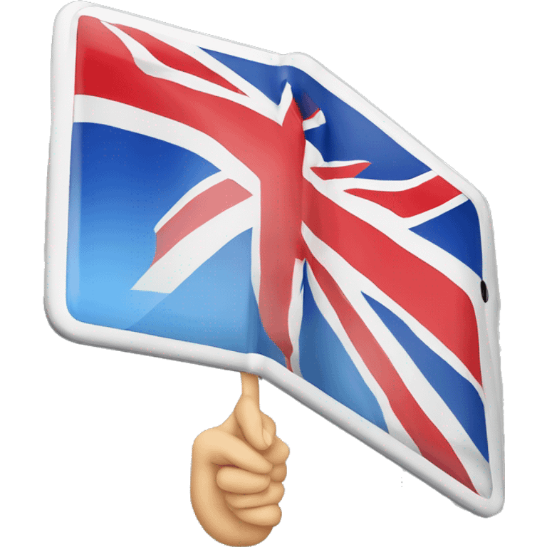 iPad tablet with English flag emoji