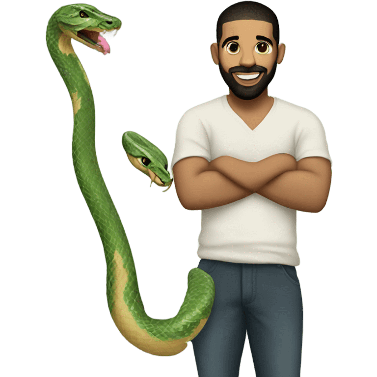 Drake with a snake emoji